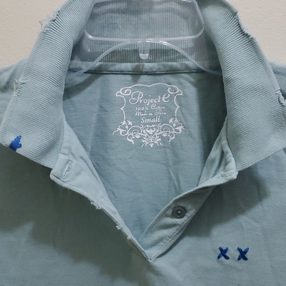 🔵2 for $15🔵 PROJECT E TEAL POLO - Picture 2 of 7